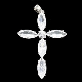 Crystal and silver cross