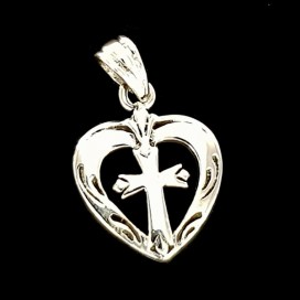 Sacred Heart. Sterling silver