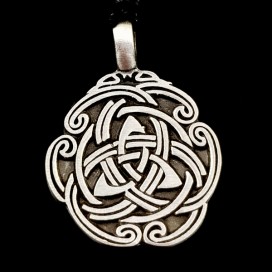 Triquetra pewter pendant with cord