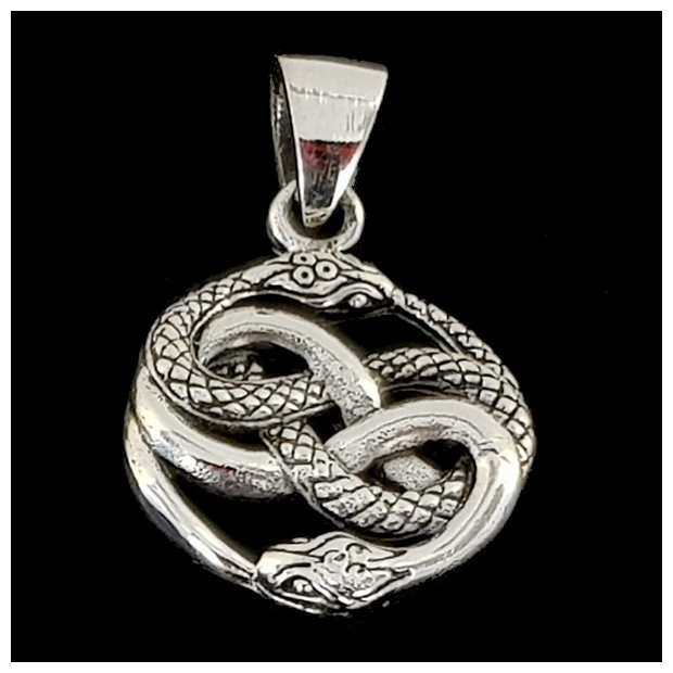 Doble Ouroborus - Colgante Plata