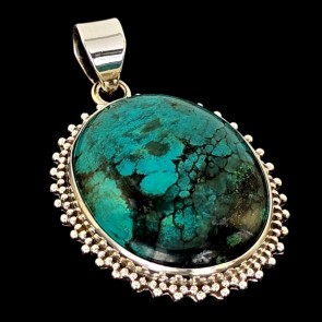 Turquoise Pendant. Sterling Silver