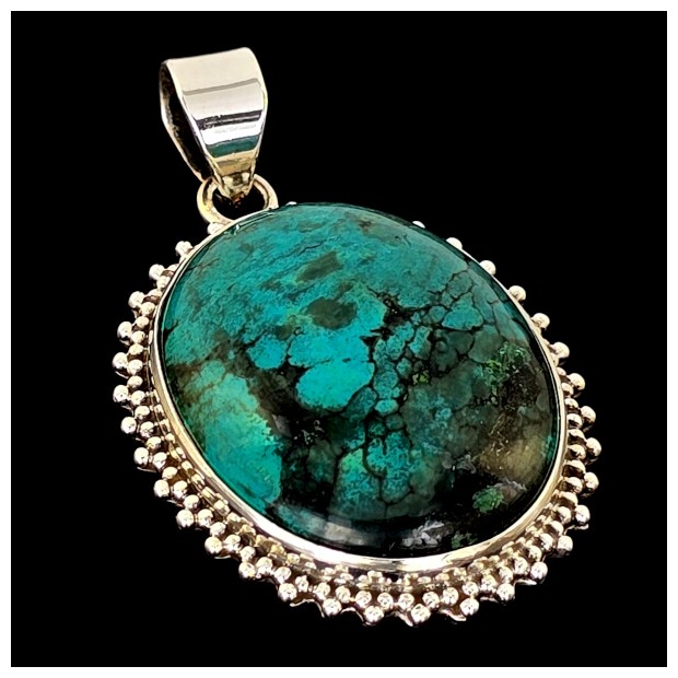 Turquoise Pendant. Sterling Silver