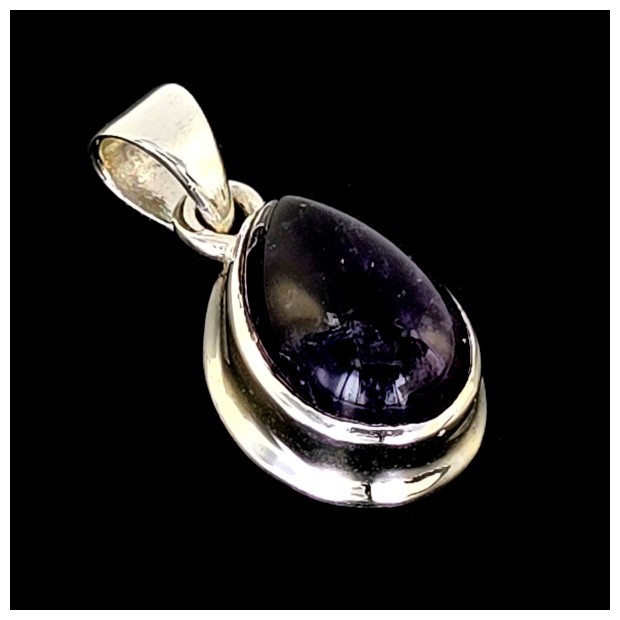 Amethyst pendant.  Sterling silver