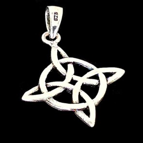 Witch's knot with Triquetra. Silver pendant