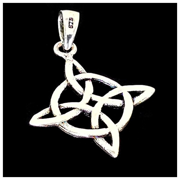 Witch's knot with Triquetra. Silver pendant