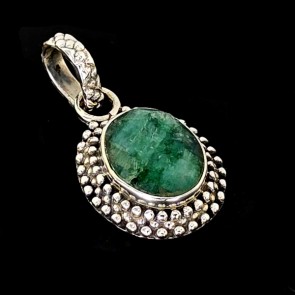 Emerald Pendant in Sterling Silver