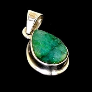 Emerald Pendant in Sterling Silver