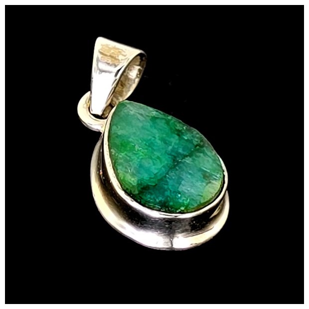 Emerald Pendant in Sterling Silver