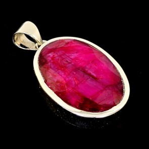 Ruby Pendant in Sterling Silver