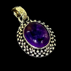 Amethyst pendant.  Sterling silver