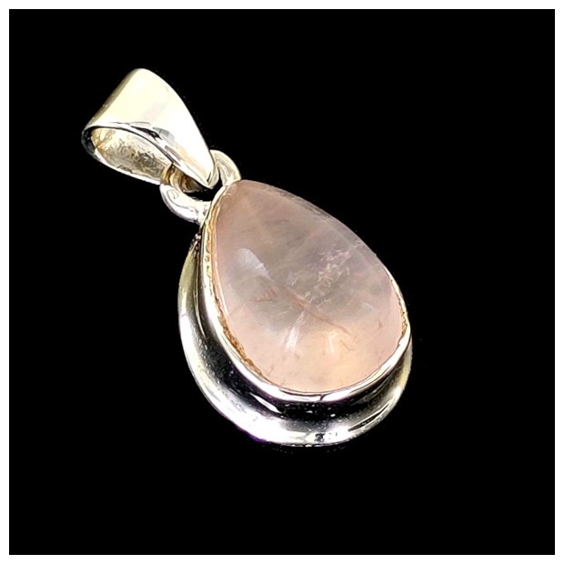 Rose Quartz  Stone. Sterling silver