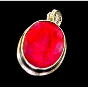 Ruby Pendant in Sterling Silver.