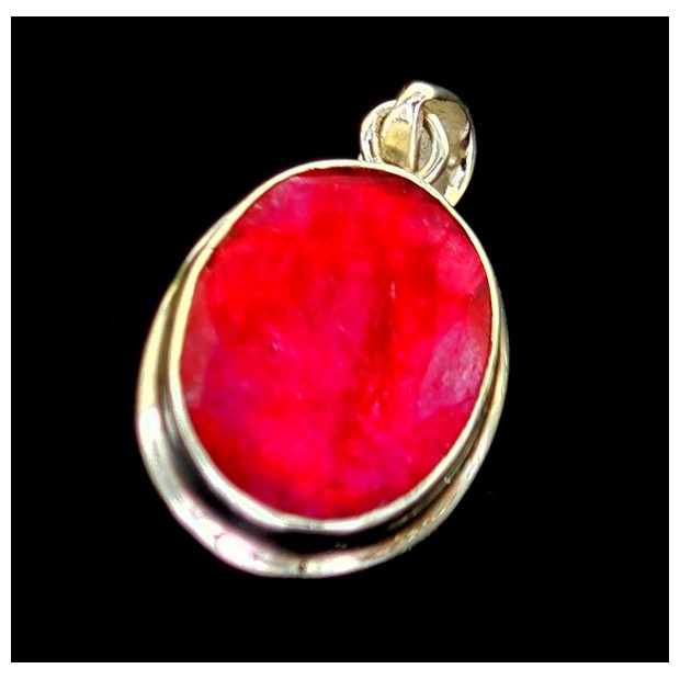 Ruby Pendant in Sterling Silver.