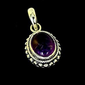 Amethyst pendant.  Sterling silver