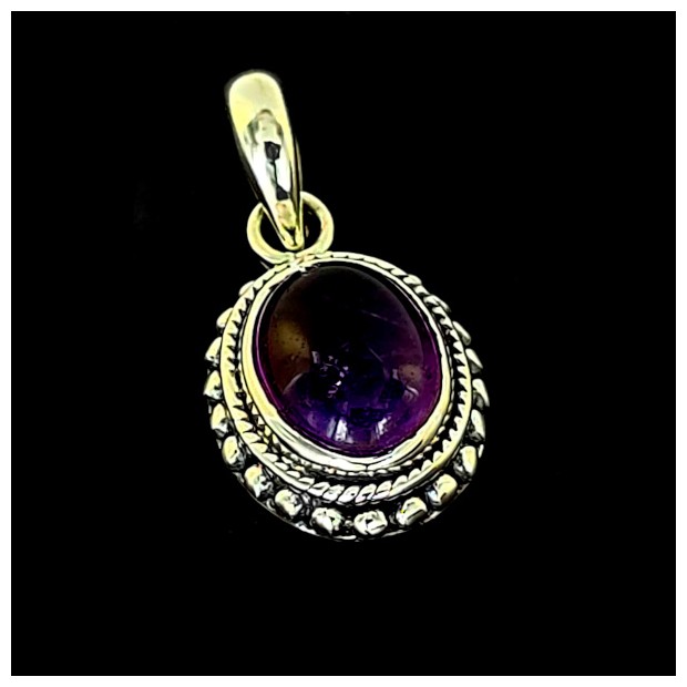 Amethyst pendant.  Sterling silver