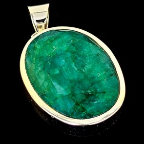 Emerald Pendant in Sterling Silver