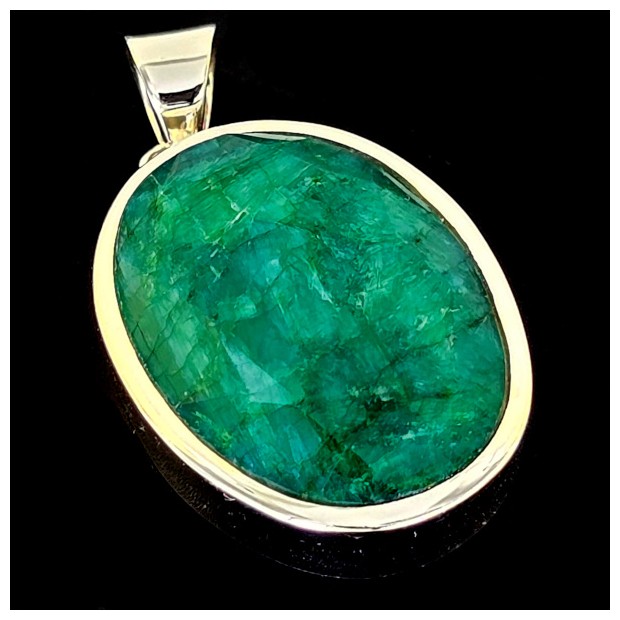 Emerald Pendant in Sterling Silver