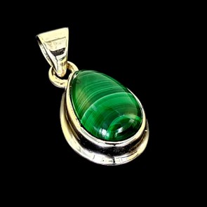 Malachite Pendant in Sterling silver