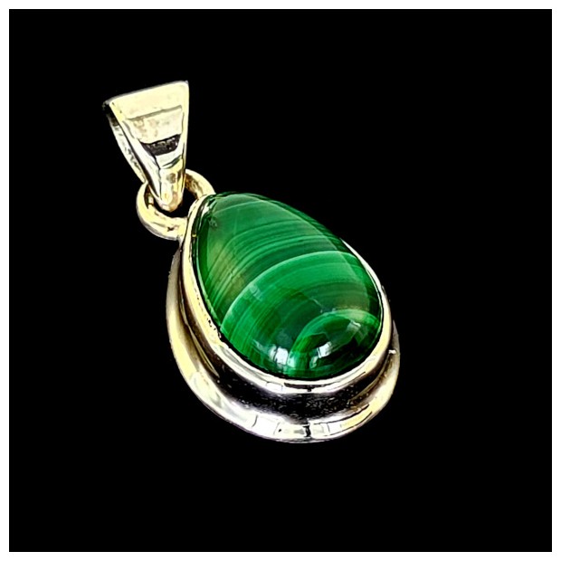 Malachite Pendant in Sterling silver