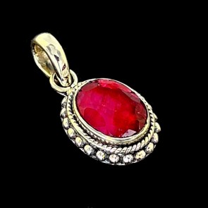 Ruby Pendant in Sterling Silver