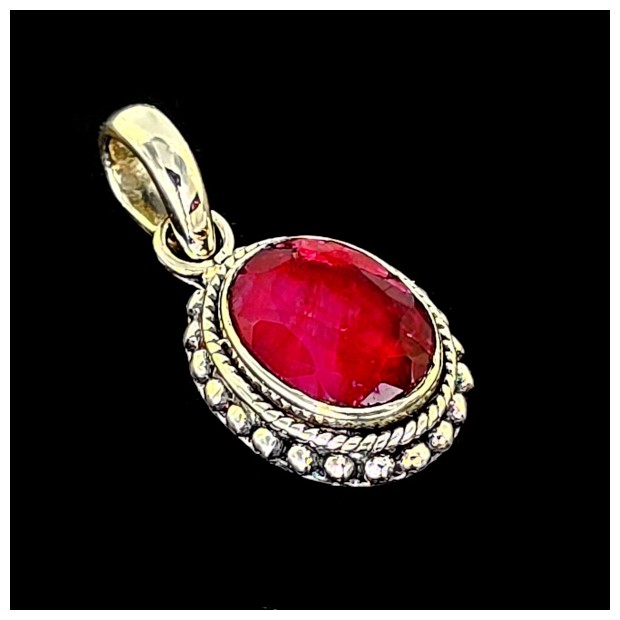 Ruby Pendant in Sterling Silver