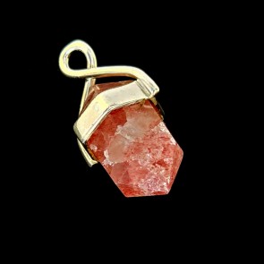 Cherry quartz pendant - Sterling Silver